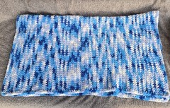 Handmade Blue Crochet Throw Blanket 35x42in