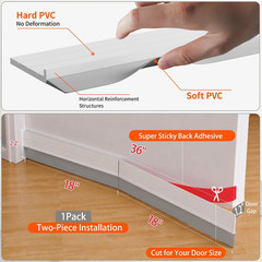2 Pack Hard Door Draft Stopper for Bottom of Doors, 36″ Under Door Sweep, Adjust