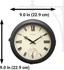 AcuRite 9-Inch Indoor/Outdoor Double-Sided Hanging Clock with 360-Degree Spin Fu