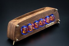 IN-12 Nixie Tubes Clock in Brushed Oak Case GRA&AFCH UPS FAST DELIVERY 3-5 days