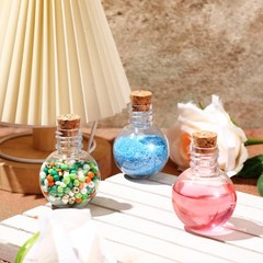 25 Pa 1oz Plastic Mini Pot Bottles with Corks, Small Sand Art