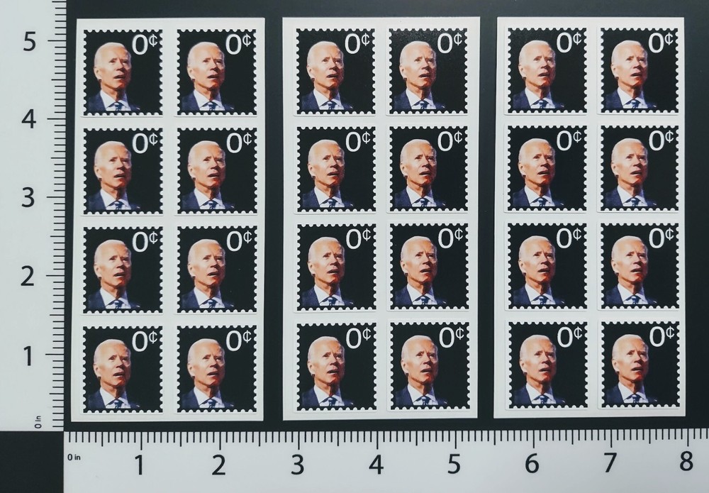 Joe Biden 0 cent NOVELTY STAMP 24 pack Presidential Zero Cents stamps just 4 fun