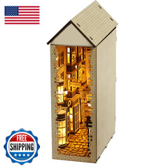 Suruim Led Book Nook Kit For Adults – Decorative Bookend Stand-3D Wooden Puzzle