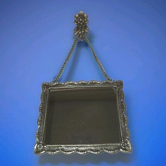 VTG Turkish Hanging Wedding Mirror Double Sided Heavy Chain Silvertone Metal