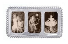 Mariposa Silver BEADED 2X3 COLLAGE FRAME New in Box 6.75″ L x 0.75″ W x 5.75″H