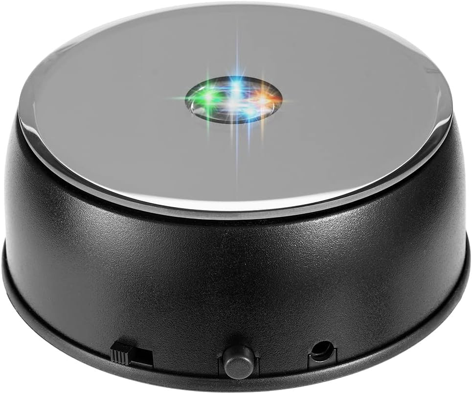 Rotating Display Stand Led Light Base Colorful Lighted Spinning Statue Tumbler D