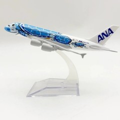 Airbus A380 Sea Turtle Livery ANA Model 16cm Diecast Metal 1:400 Scale Aircraft