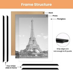Upsimples 3 Pack 11×17 Picture Frame Black Plastic Scratch Proof Poster