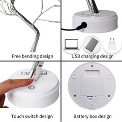 108 LED Tabletop Bonsai Tree Light 8 Modes 20 Warm White Battery USB Wedding