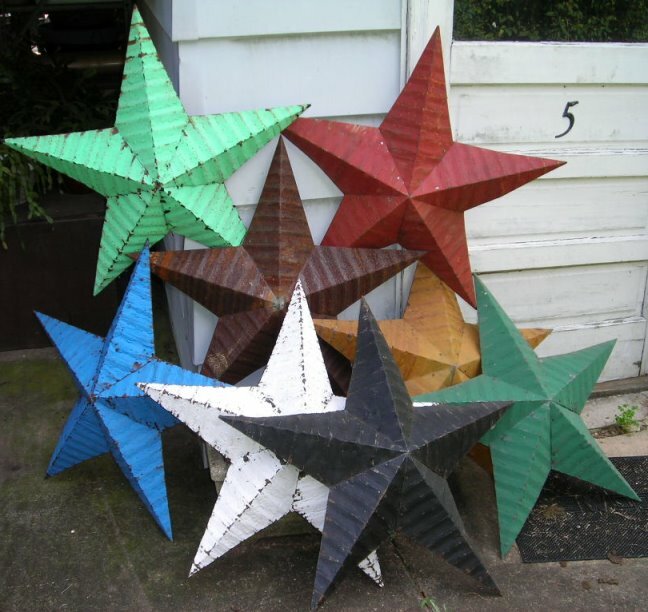authentic AMISH BARN TIN STAR primitive rustic 42″ MANY COLORS red black white