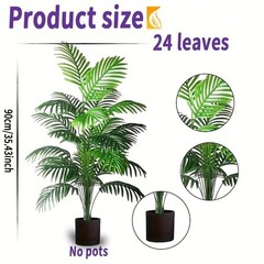 2PCS Artificial Tree Floor Decor Plastic Plant for Events Home Display