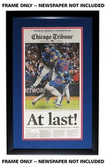 11×22 Newspaper Frame With Blue and Red Double Mat UV Acrylic and Acid Free