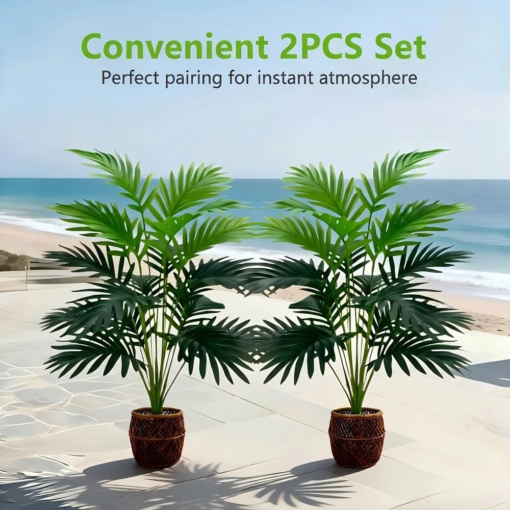 2PCS Artificial Tree Floor Decor Plastic Plant for Events Home Display