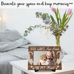 Cat Memorial Pictures Frame, You Left Paw Prints On My Heart Photo Frame With…