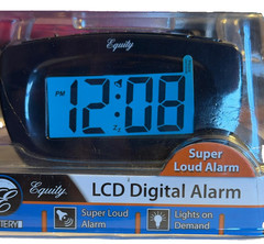 Super Loud Digital Alarm Clock 1 Inch LCD Display Snooze Blue Backlight