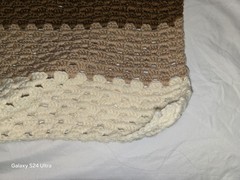 FALL * AUTUMN * Hand Knit Crochet Blanket * 48 x 48 * Orange * Brown * Cream