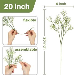 10PCS Baby Breath Artificial Flowers Fake Babys Breath Gypsophila Flowers Bul…