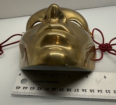 Solid Brass Masquerade Face Mask Wall Decor