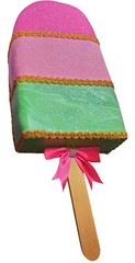 Jumbo 16″ Whimsical Candyland Pink green Watermelon Popsicle Wreath Decor Prop