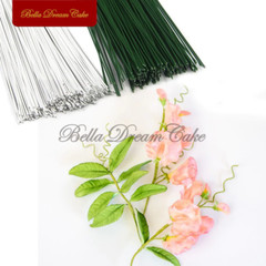 L36Cm Green/White Fondant Floral Iron Wire DIY Handmade Sugar Flower Stem Clay M
