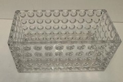 STUNNING Bubble Design Modern Clear Glass Rectangle Storage Vase planter Decor