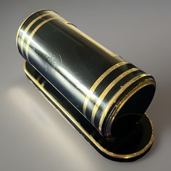 1950’s Germany Kohler 7 Jewel Horizontal Cylinder Flip Clock in Art Deco Style