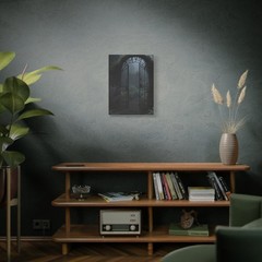 Gothic Iron Gate Canvas Wall Art Dark Fantasy Foggy Garden Decor