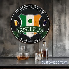 Personalized Irish Pub Sign, St Patrick’s Day Decor, Irish Decor Custom Bar Sign