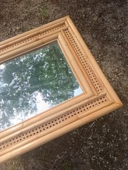 Boho VTG RARE! BAMBOO & CANE Framed Mirror 21X30 frame – 12×21 glass UNUSED (??)