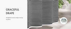Shower Curtain, Washable Cloth Black Shower Curtain Sets with 12 Shower Curtain