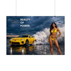 Lexus LFA Poster – Bikini Supermodel Supercar Wall Art Print Garage Decor