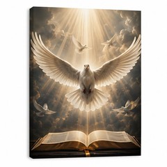 Holy Spirit Dove Bible Canvas, Christian Wall Art, Custom Religious Gift
