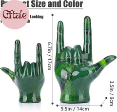 Emerald Green Hand Gesture Decor Statue,Modern Art Home Decor Accent I Love You