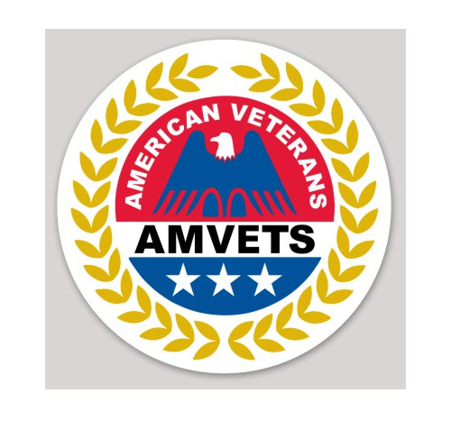 6 Inch Non-Reflective Round AMVETS American Veterans Vet Vets Vinyl Sticker