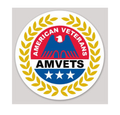 6 Inch Non-Reflective Round AMVETS American Veterans Vet Vets Vinyl Sticker
