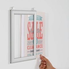 Double Sided Slide In Picture Photo Frame Silver Aluminum (11×17-22×28-24×36)