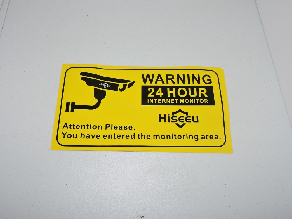 WARNING 24 HOUR SURVEILLANCE STICKER/DECAL MONITORING Lot of 2-11″ x 6″
