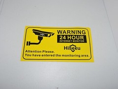 WARNING 24 HOUR SURVEILLANCE STICKER/DECAL MONITORING Lot of 2-11″ x 6″