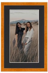 11×22 Frame Honey Pecan With Black Picture Mat For 11×22 Photo – Honey Pecan 13x