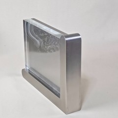 Michael Graves Signed Postmodern Acrylic Metal Float Frame 5×7 Desk Accessory