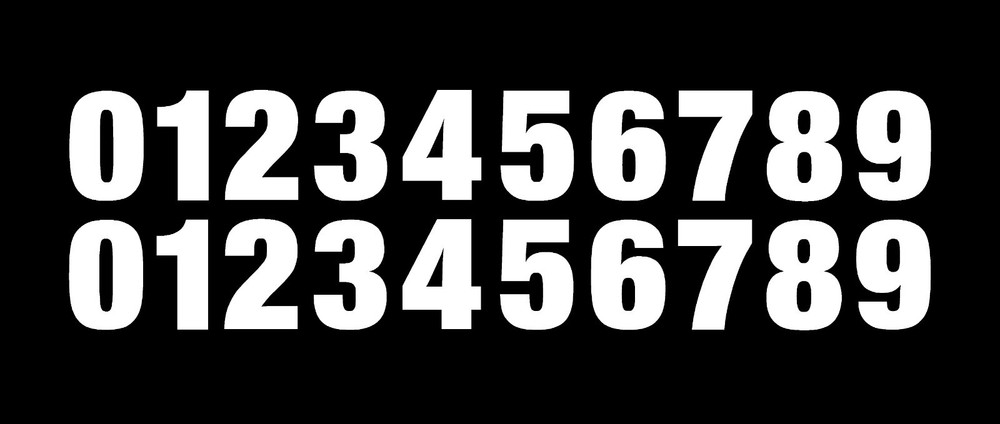 0-9 Reflective Numbers White Sticker Vinyl Decal pick 1″-12″ Set Of 20 (RV2-2)