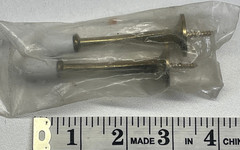 1 Pair Vintage Baseboard Solid Door Stop Bright Brass Bumper NOS Fast Shipping
