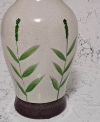 Ceramic Table Vase Hand‑Painted Leaf Design Modern Minimalist Botanical Decor