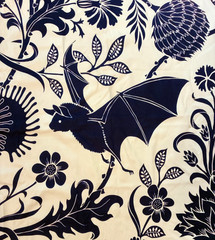 Elysian Fields BAT VENUS FLYTRAP BLANKET Throw PURPLE 35×35 Micro Fleece SOFT
