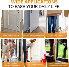 Kickdown Door Stopper 4 Inches – 2 Packs One Touch Adjustable Height Door Stop f