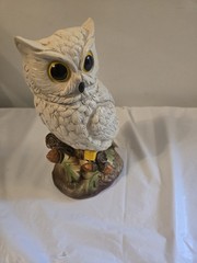 CERAMIC OWL VASE UTENSIL HOLDER Used Nice