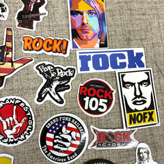100+ Rock Band Stickers Lot Punk Metal Rock Music Decals For Laptop Guitar Case