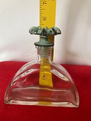 Half Moon Shape Glass Bottle with Industrial Style Stopper Home Decor 5.25″ tall