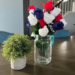 Timeless Indoor 14-Stem Rosebud Arrangement for Memorial & Independence Days