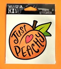 JUST PEACHY DIE CUT 4″ VINYL DECAL STICKER FREE SHIP